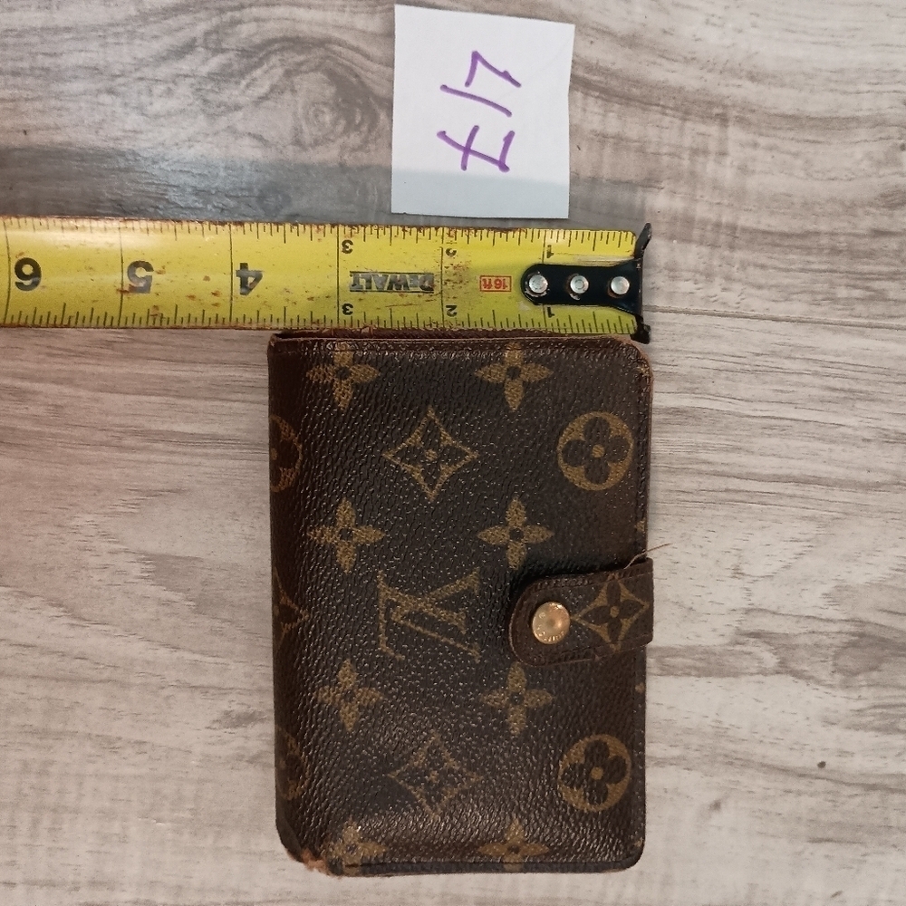 LOUIS VUITTON Monogram Canvas Leather French Compact Clutch Wallet - Picture 14 of 14